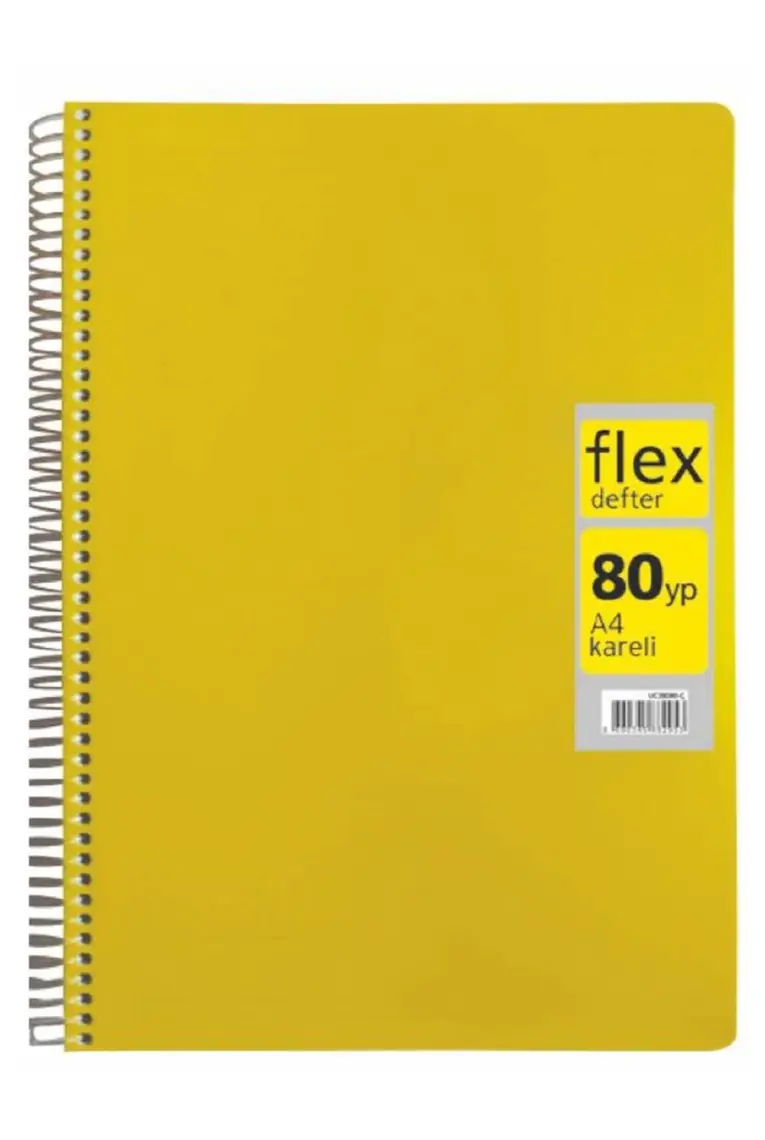 Mynote Flex PP 80 Yaprak A4 Spiralli Kareli Defter UC38080K