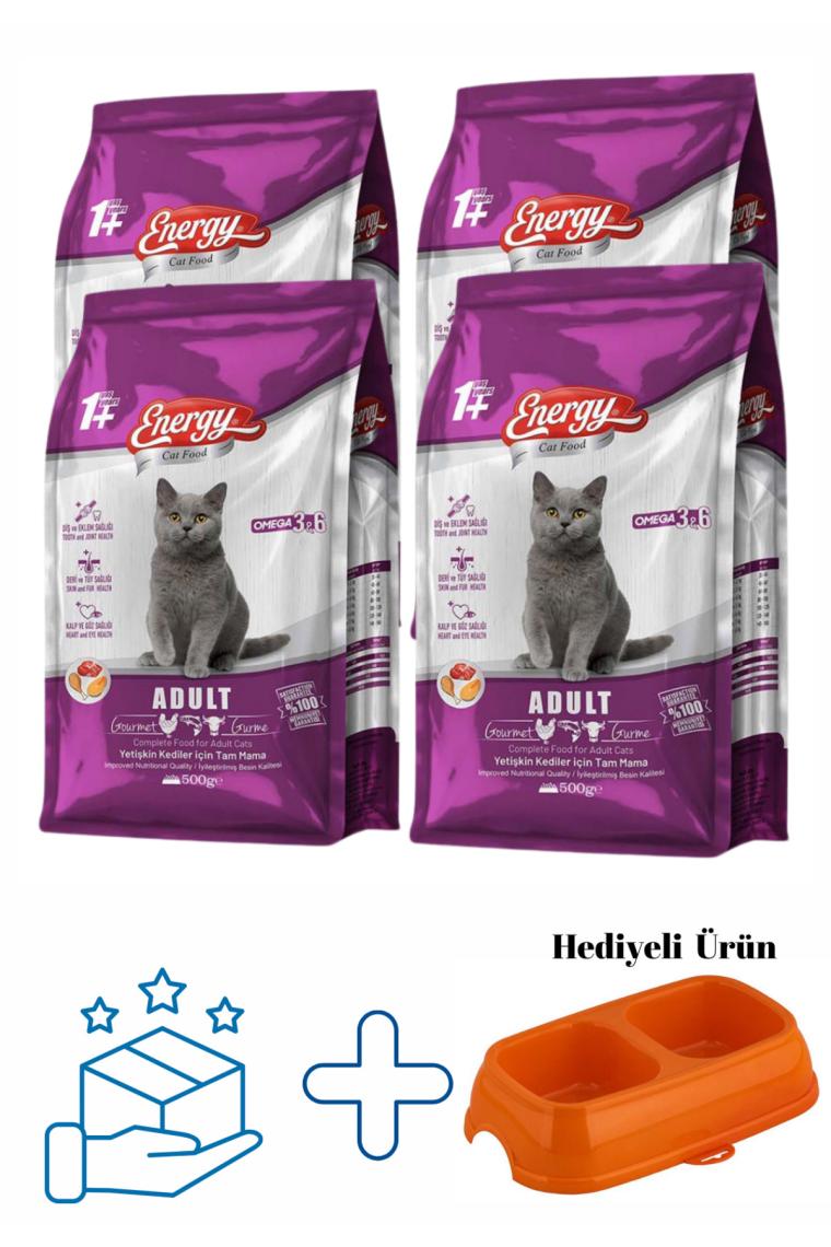 Energy Gurme Yetişkin Kedi Maması 500 G - 4 Adet