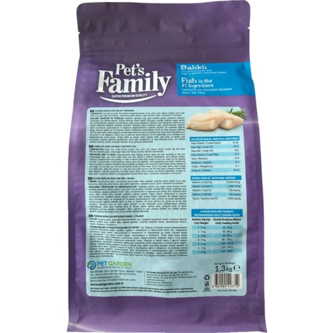 Pets Family Premium Balıklı Yetişkin Kedi Maması 1300 G