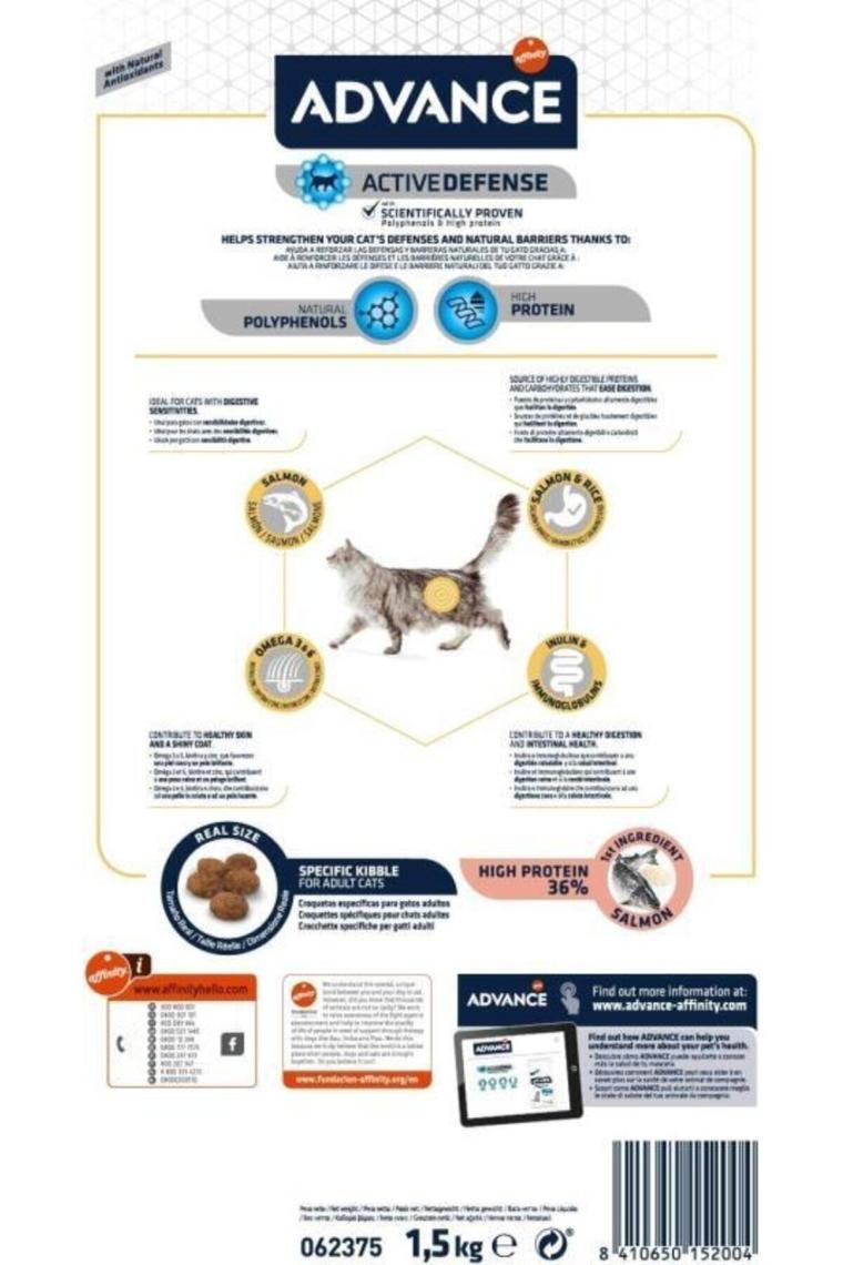 Advance Sensitive Somonlu 1.5 kg Yetişkin Kedi Maması