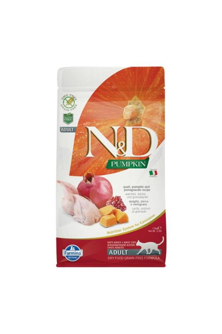 Pumpkin Tahılsız Bıldırcınlı Ve Narlı Yetişkin Kedi Kuru Maması 1,5 Kg