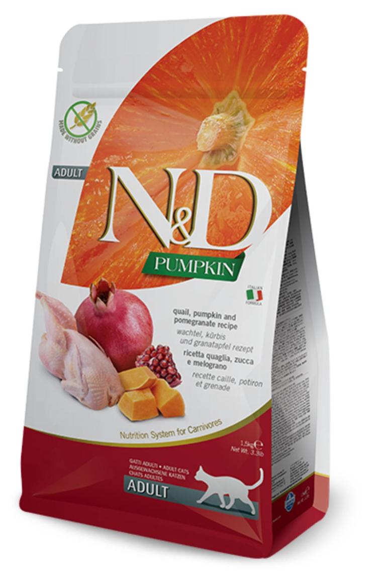 Pumpkin Tahılsız Bıldırcınlı Ve Narlı Yetişkin Kedi Kuru Maması 1,5 Kg