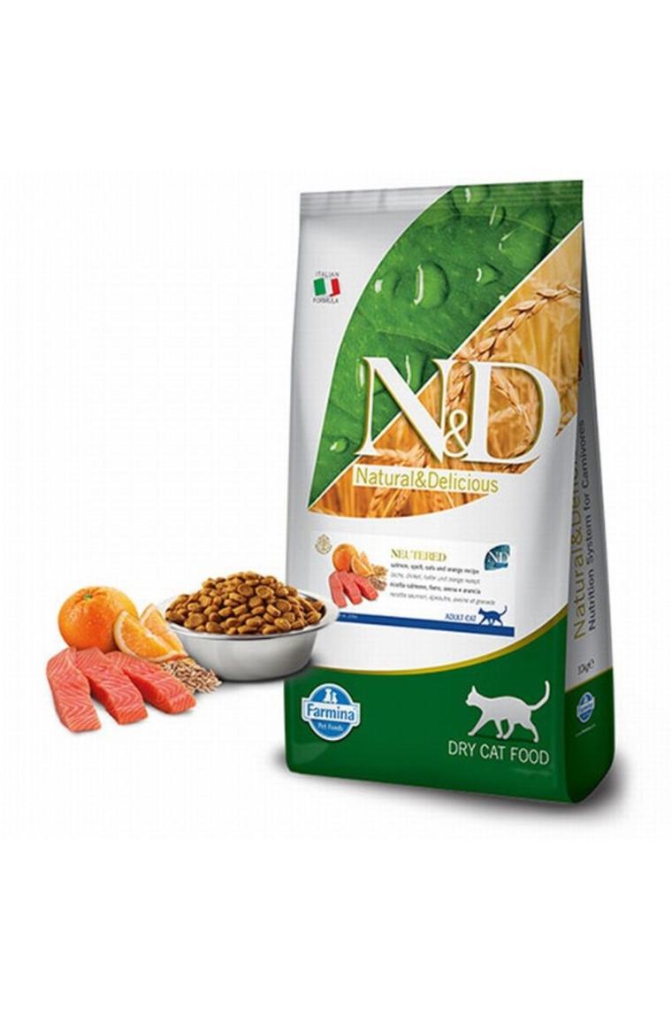 N&D Ocean Düşük Tahıllı Kısırlaştırılmış Somonlu ve Portakallı 10 kg Yetişkin Kedi Maması