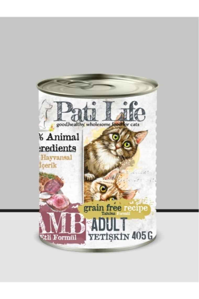Pati Life Patilife Yetişkin Kedi Konservesi Kuzu Etli 415 gr 24 Adet