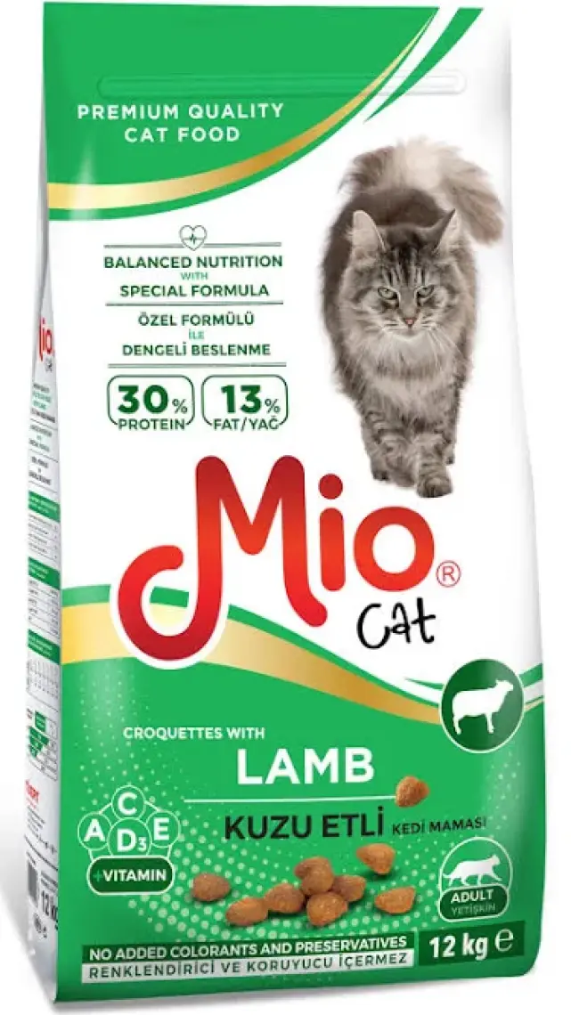 Mio 12 kg - Kuzu Etli Yetişkin Kedi Maması