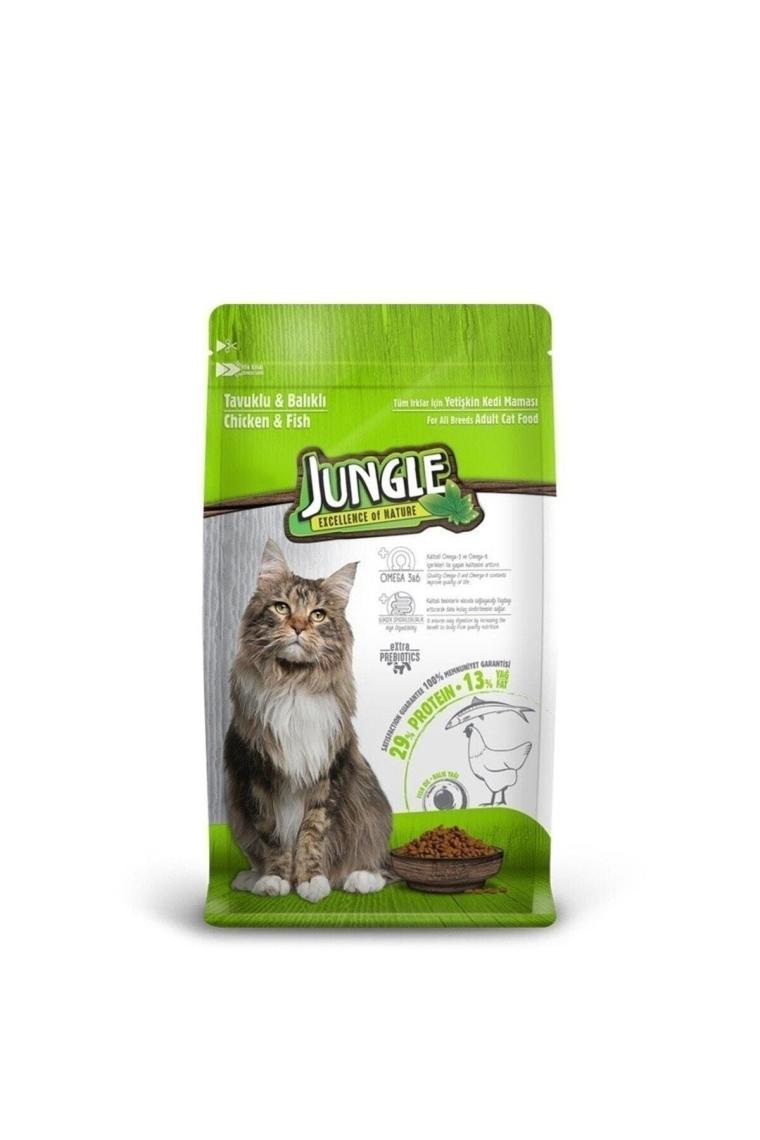 Jungle Tavuklu ve Balıklı 500 gr Yetişkin Kedi Maması