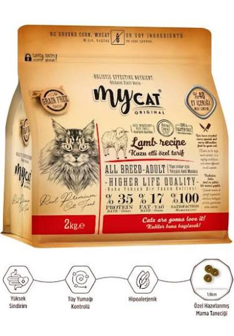 Catmozz Mycat %70 Tahılsız Kuzu Etli 2 Kg All Breed-Tüm Irklar Için Kedi Maması