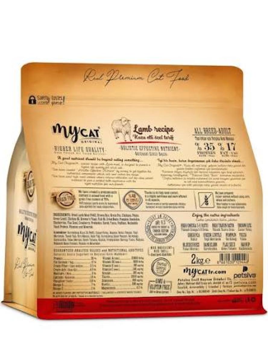 Catmozz Mycat %70 Tahılsız Kuzu Etli 2 Kg All Breed-Tüm Irklar Için Kedi Maması