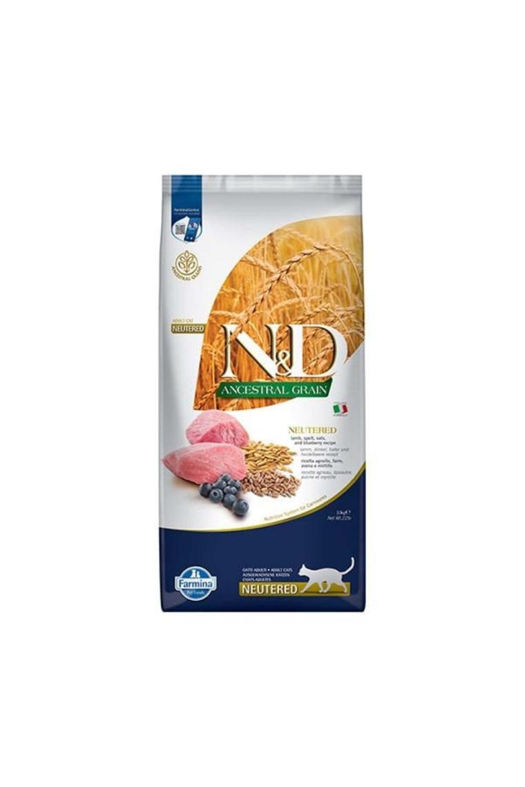 N&D Düşük Tahıllı Kısırlaştırılmış Kuzu Etli 10 kg Yetişkin Kedi Maması