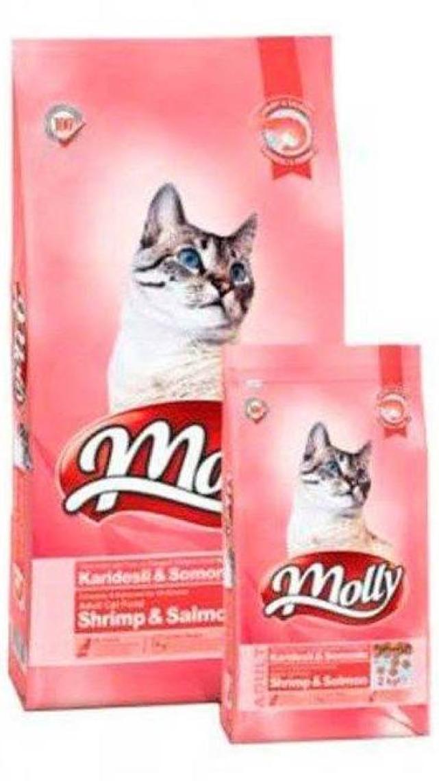 Molly Yetişkin Kedi Maması Karidesli & Somonlu 2kg Mollykarides