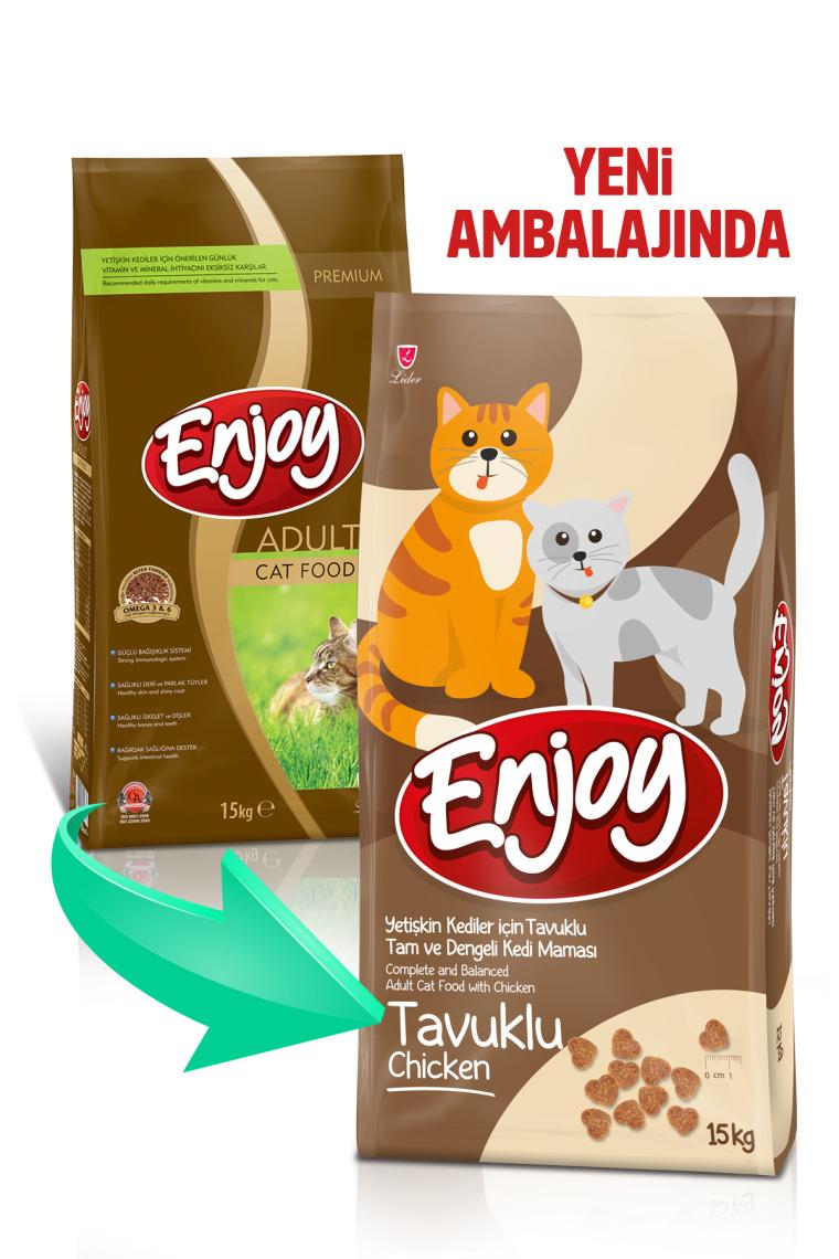 Enjoy Tavuklu Yetişkin Kedi Maması 15 kg 2'li Set