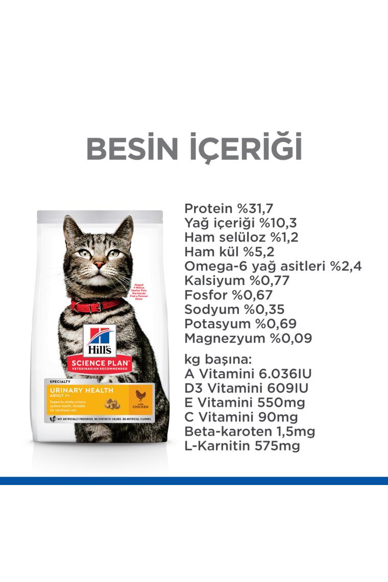 Hill's Urinary İdrar Yolu Destekleyici Kedi Maması 1,5 Kg