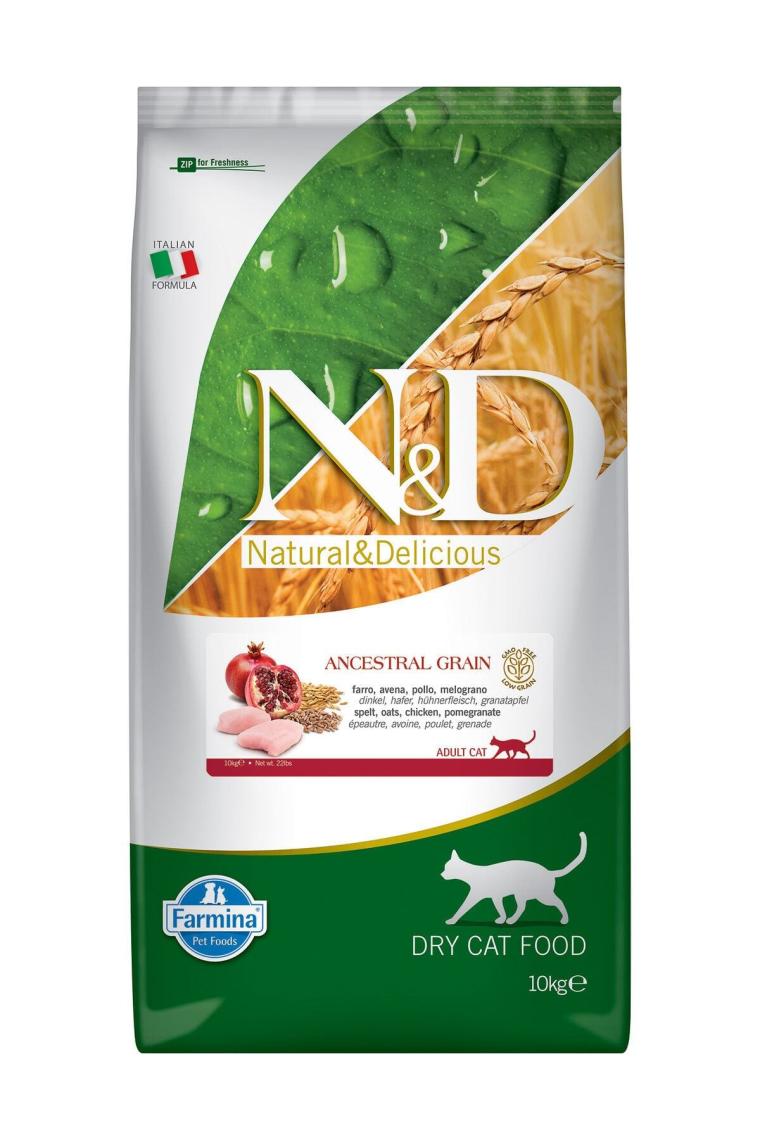 N&D Düşük Tahıllı Tavuklu Narlı 10 kg Yetişkin Kuru Kedi Maması