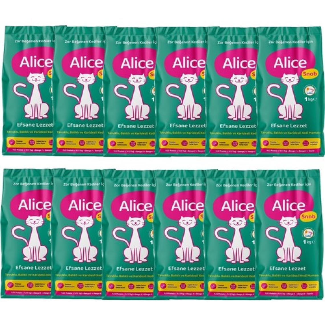 Alice Snob Yetişkin Kedi Maması 12X1KG (12 Adet 1 Kg)
