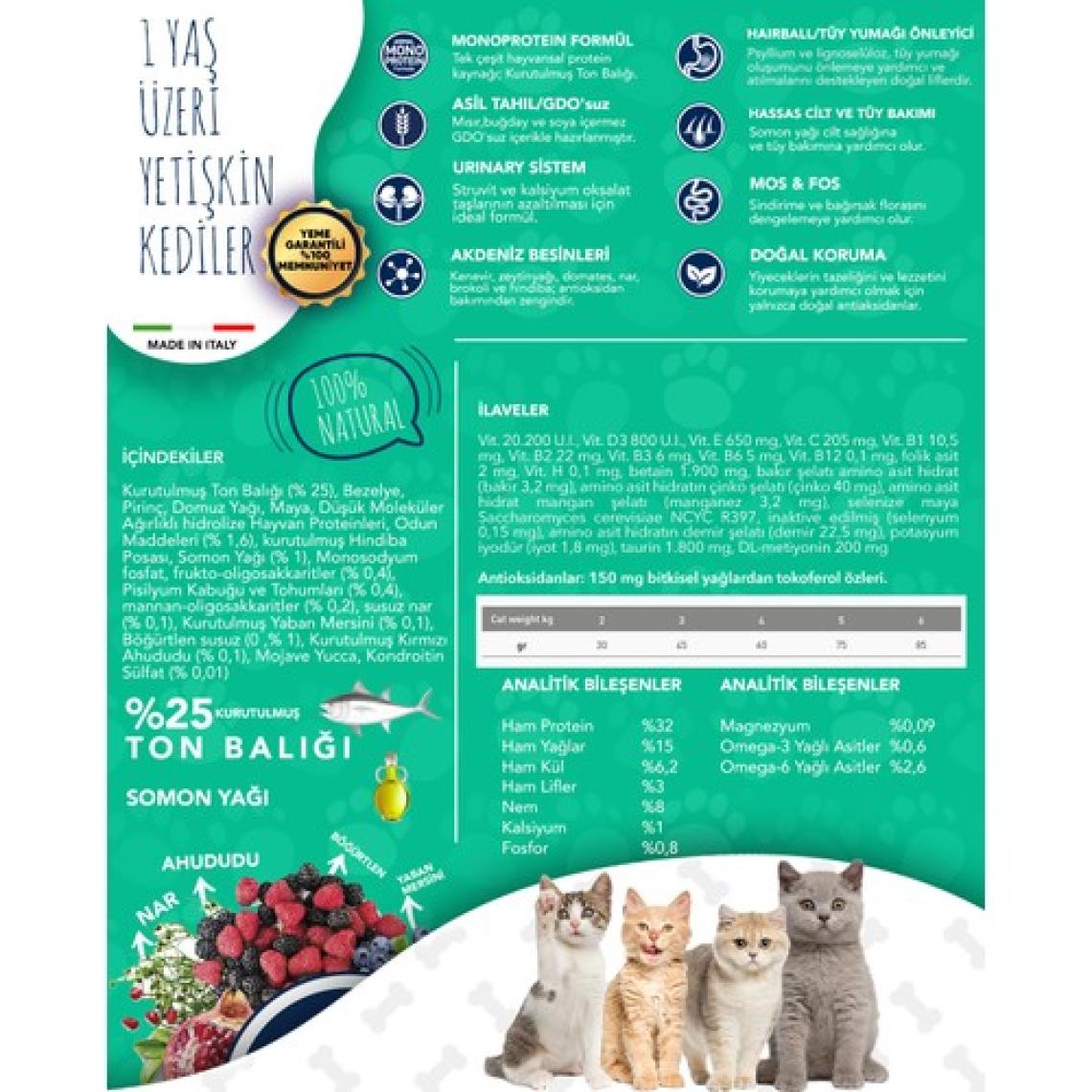 Exclusion Monoprotein Ton Balıklı 1.5 kg Yetişkin Kedi Maması