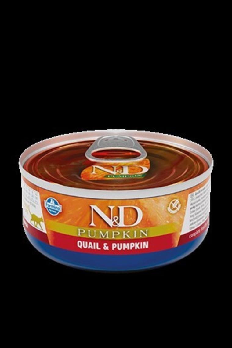 N&D Pumpkin Tahılsız Balkabaklı Bıldırcınlı 80 gr Yetişkin Kedi Konservesi