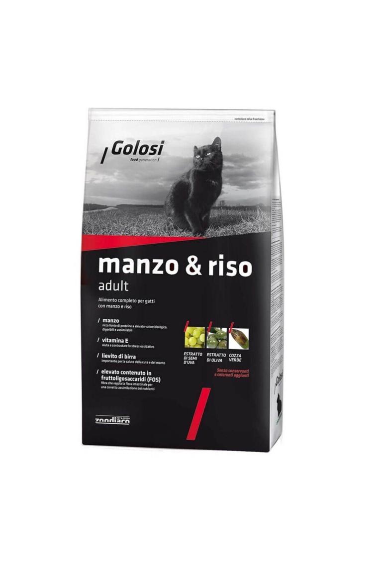 Golosi Manzo & Riso 7.5 kg Sığır Etli, Tavuk Etli ve Pirinçli Yetişkin Kuru Kedi Maması