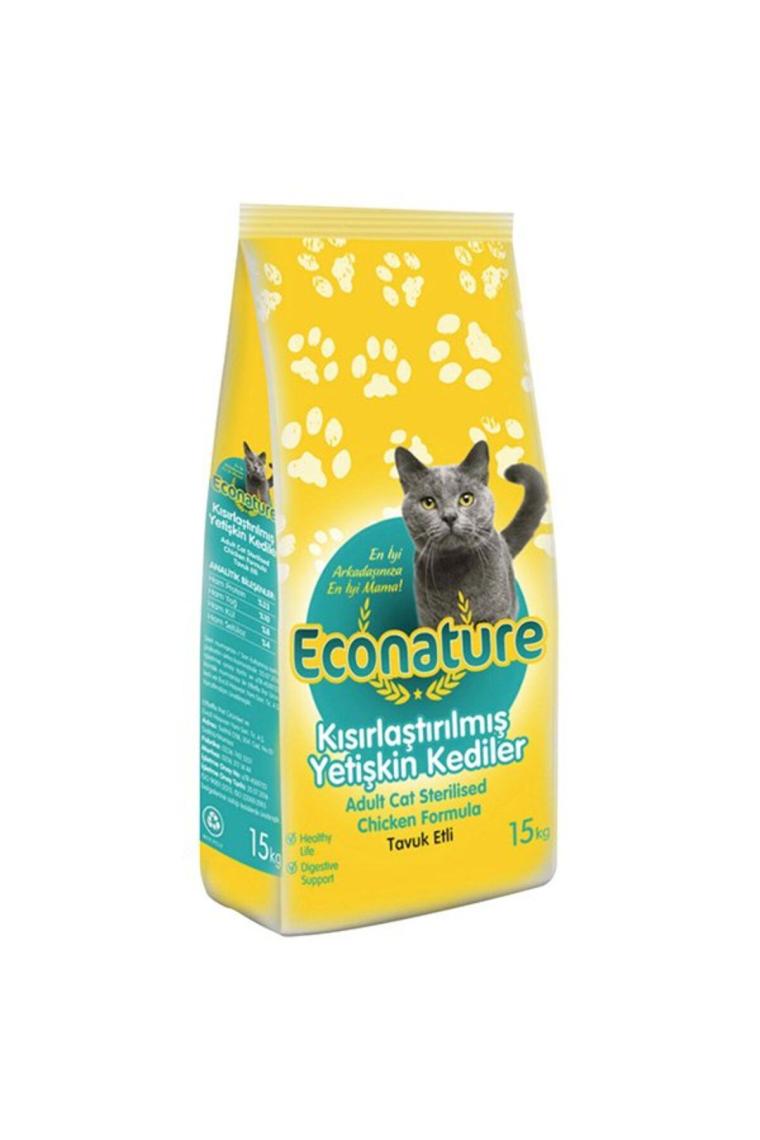 Econature Tavuklu Kısırlaştırılmış 15 kg Yetişkin Kuru Kedi Maması