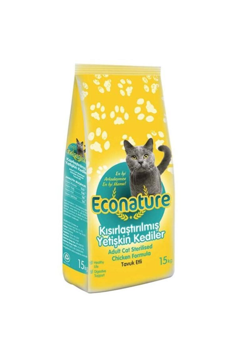 Econature Tavuklu Kısırlaştırılmış 15 kg Yetişkin Kuru Kedi Maması