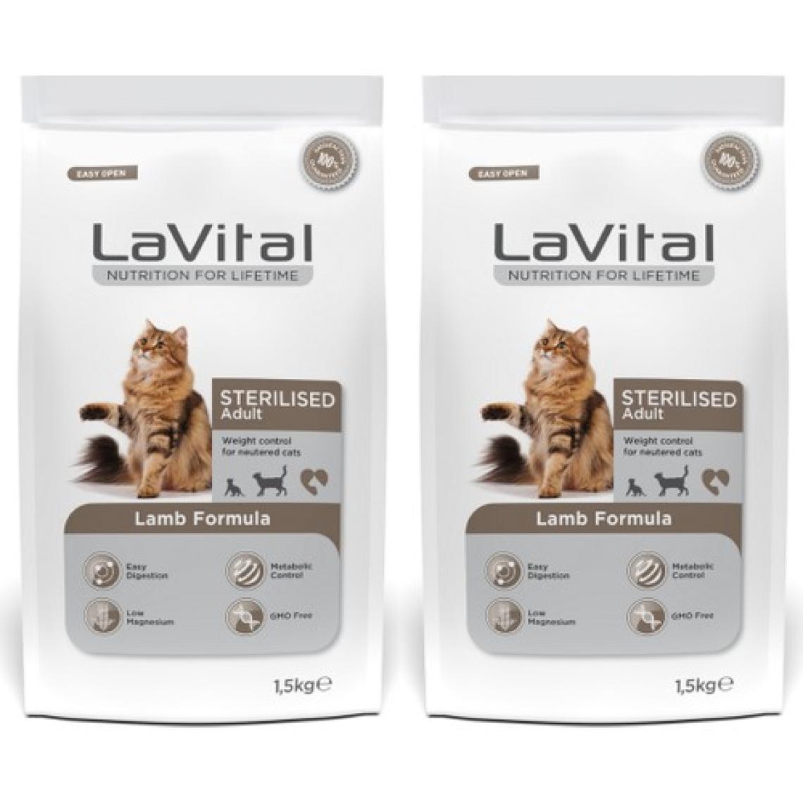 La Vital Kuzulu Premium Kısır Kedi Maması 1.5 kg 2'li Paket