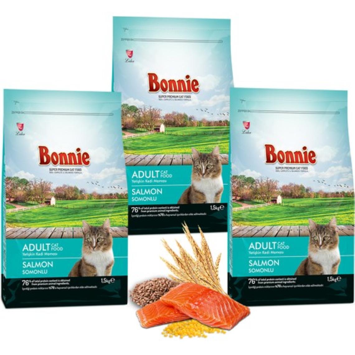 Bonnie Somonlu Kedi Maması 1,5 kg x 3
