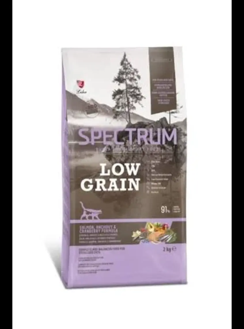 Spectrum Low Grain Kısırlaştırılmış Yetişkin Kedi Maması Somonlu&hamsili&kızılcıklı 2 kg