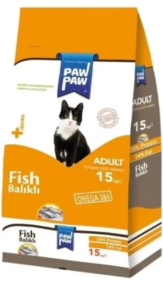 Pawpaw Balıklı Yetişkin Kedi Maması 15 Kg