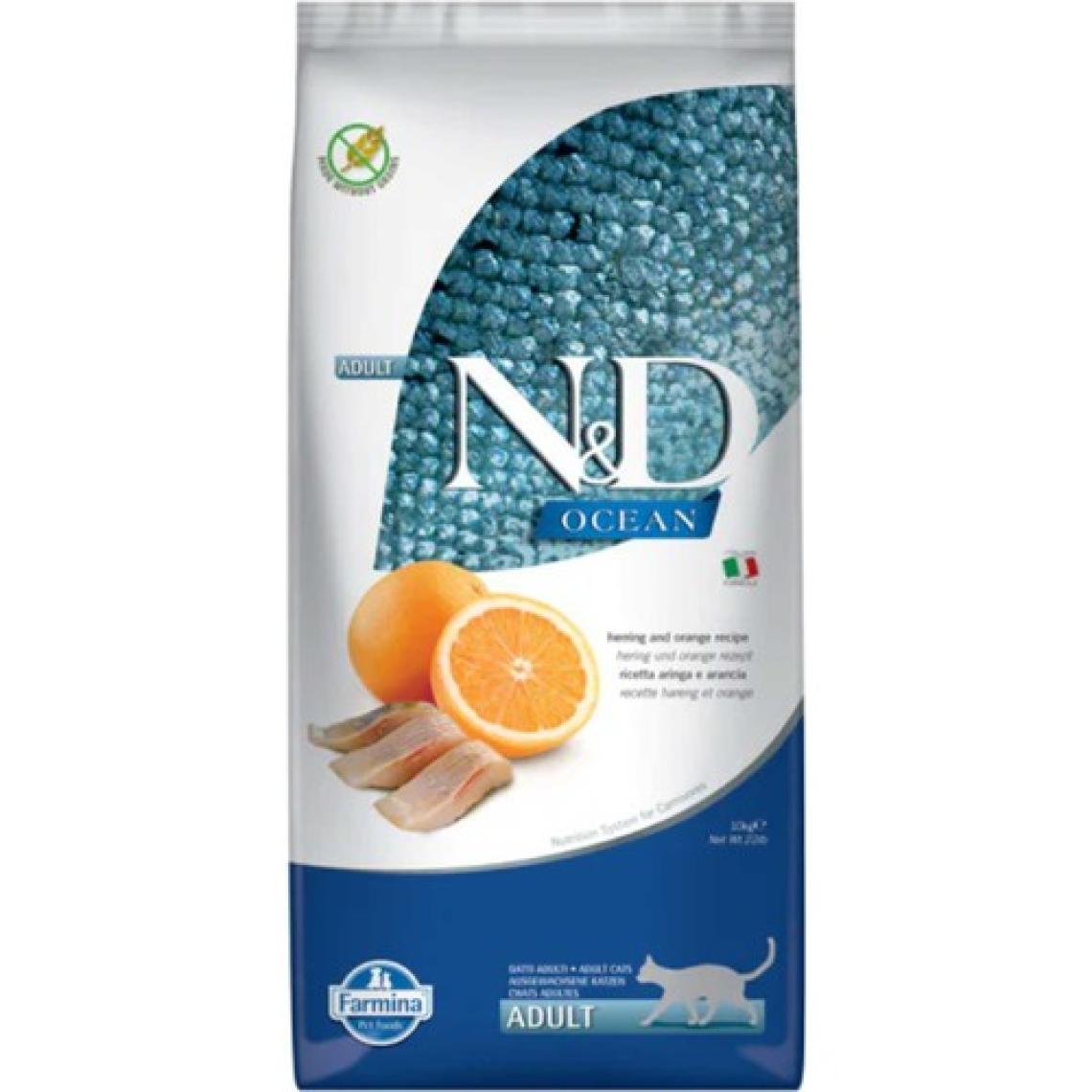 N&D Ocean Tahılsız Ringa Balıklı ve Portakallı 10 kg Yetişkin Kedi Maması