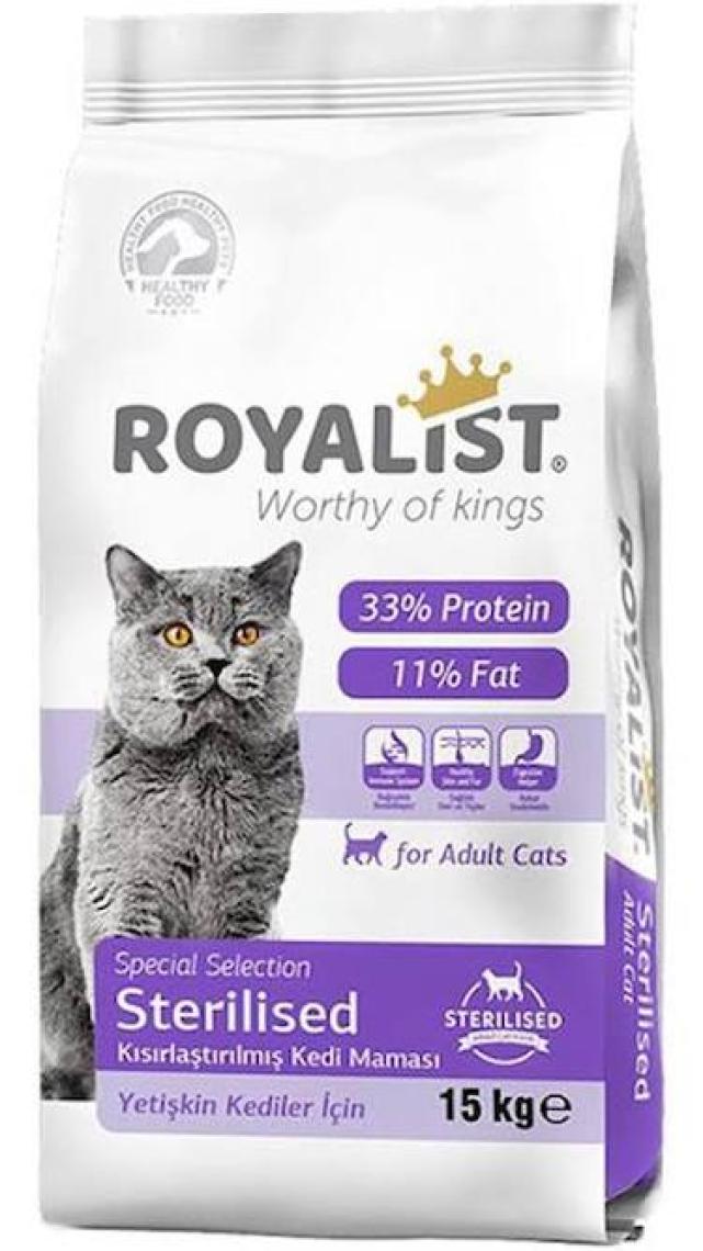 Royalist Premium Sterilised Somonlu Kısırlaştırılmış Kedi Maması 15 kg