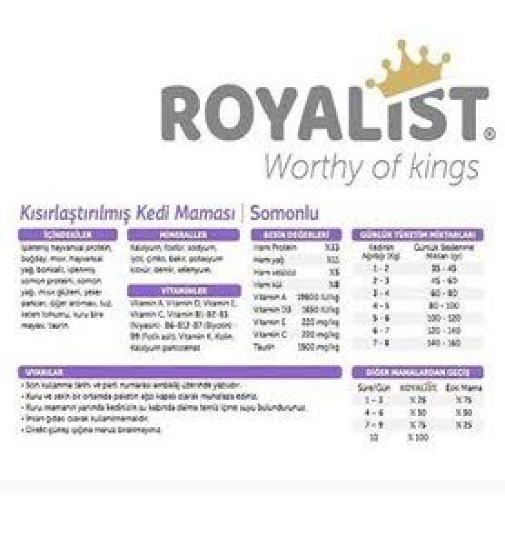Royalist Premium Sterilised Somonlu Kısırlaştırılmış Kedi Maması 15 kg