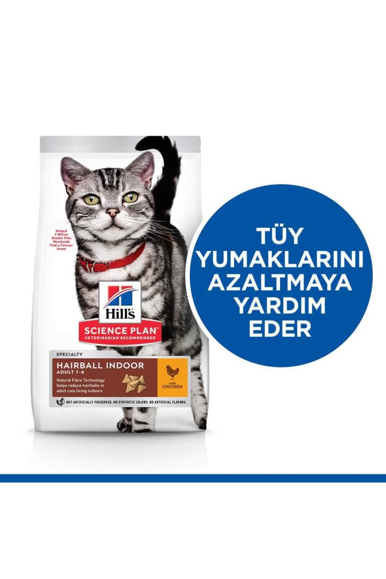 SCIENCE PLAN Tüy Yumağı Kontrolü Tavuklu Yetişkin Kedi Maması 1,5 Kg