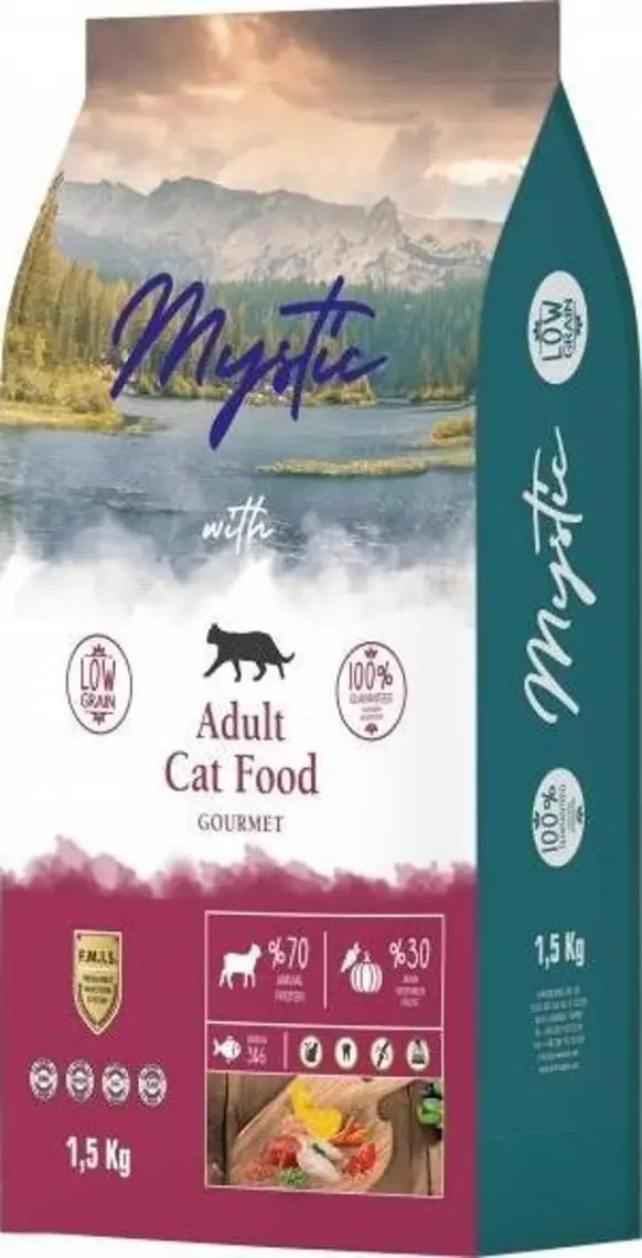 Mystic Mystic Az Tahıl Yetiş. Kedi Maması Gurme 1,5 kg