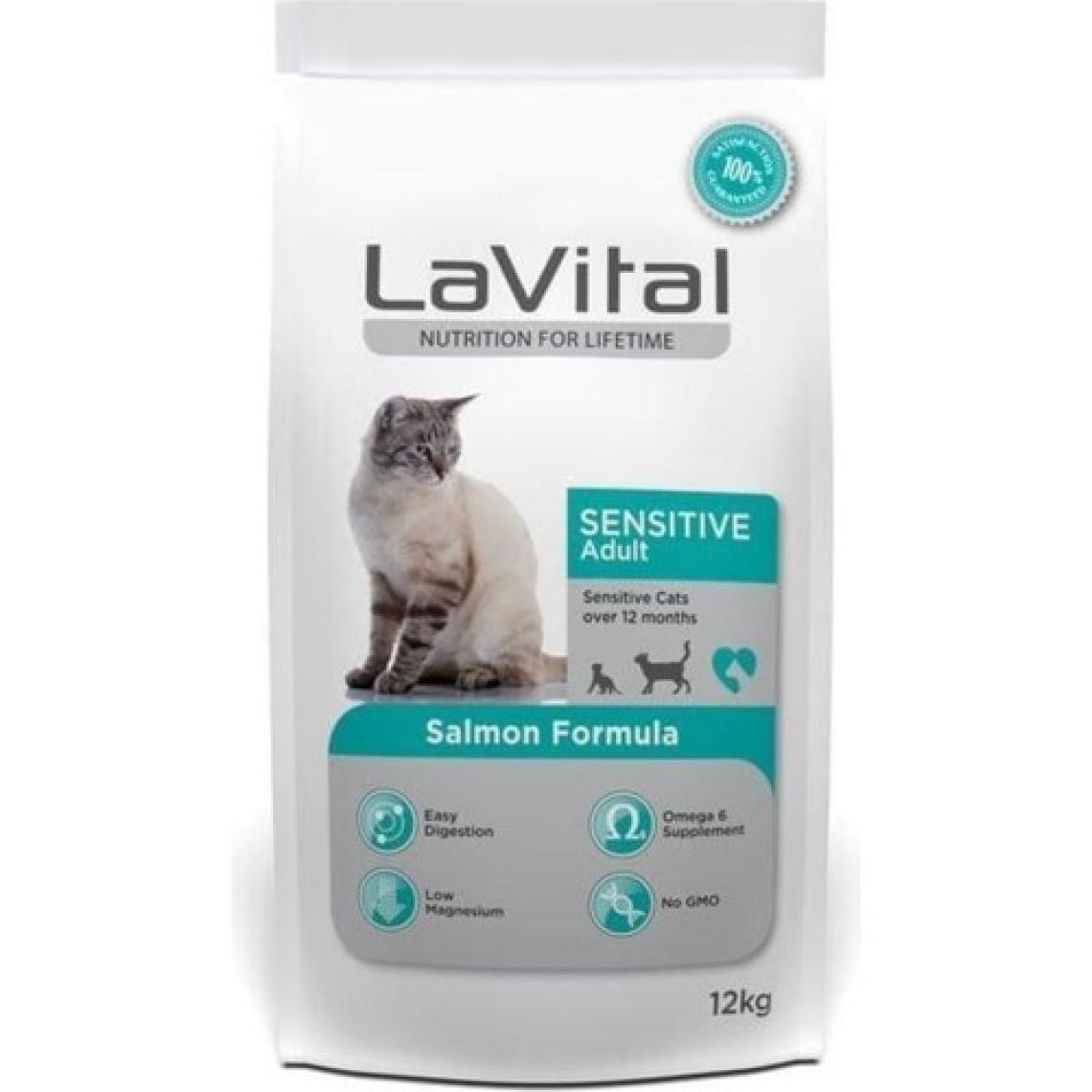 La Vital Lavital Somonlu Sindirim ve Deri Hassasiyetli Yetişkin Kedi Maması 12 kg