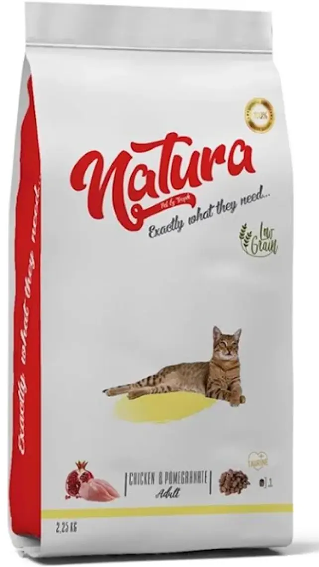 Natura Low Grain Düşük Tahıllı Tavuklu Narlı Yetişkin Kedi Maması 2,25 kg