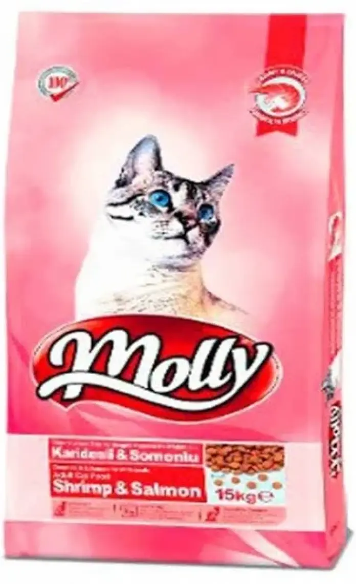 Molly Karidesli ve Somonlu Yetişkin Kedi Maması 15 Kg + 1 kg hediyeli