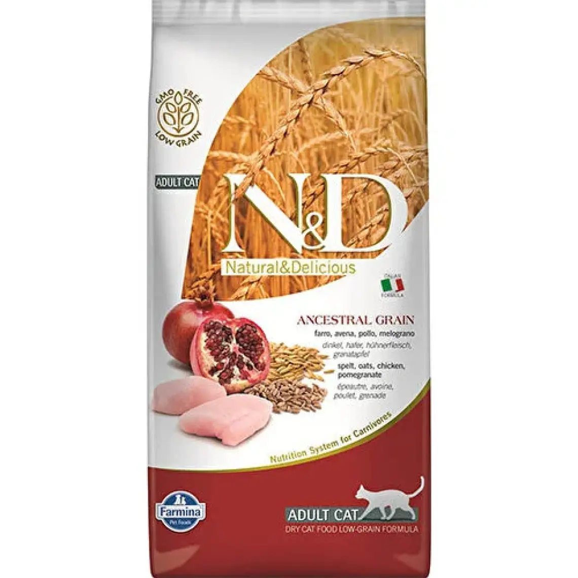 N&D Düşük Tahıllı Tavuklu ve Narlı 5 kg Yetişkin Kuru Kedi Maması