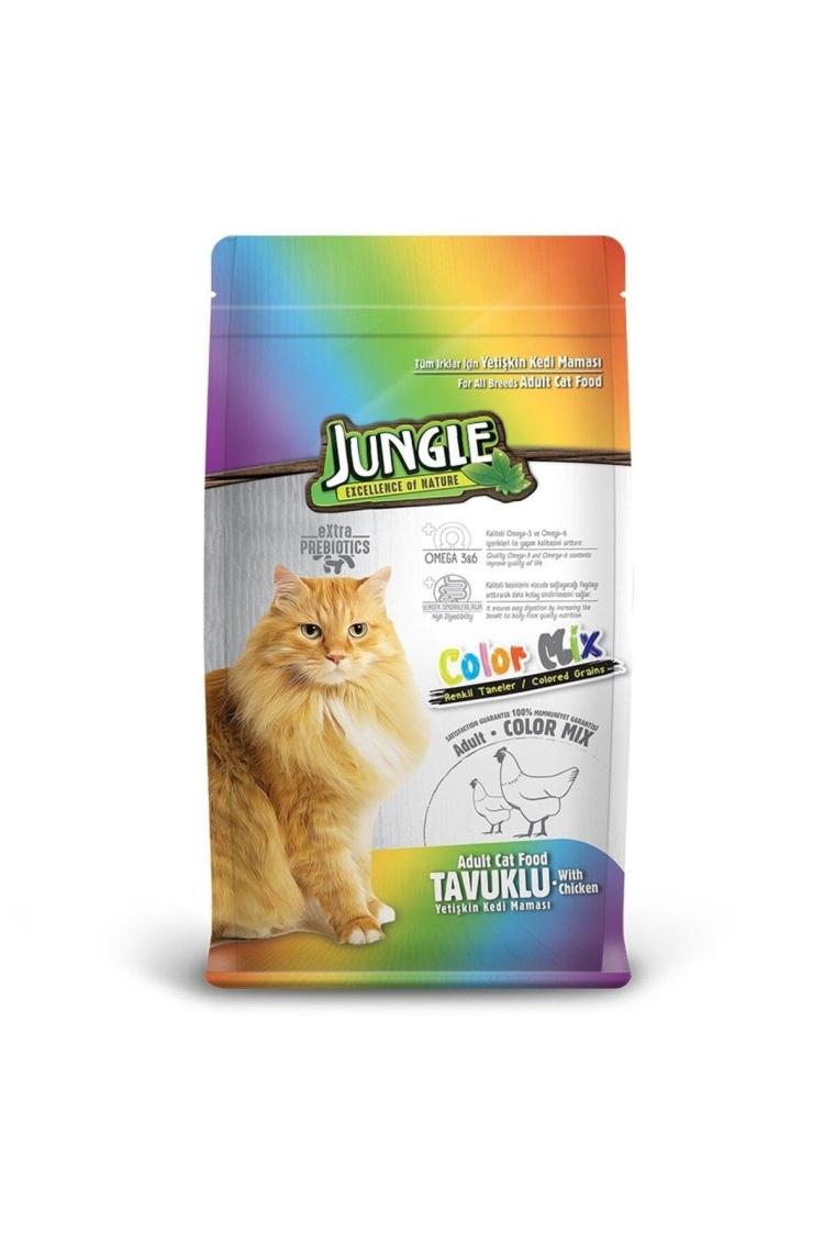 Jungle Colormix Tavuklu 15 kg Yetişkin Kedi Maması