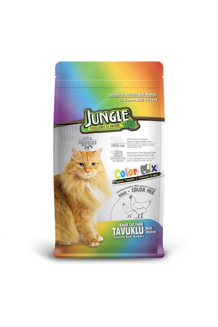 Jungle Colormix Tavuklu 15 kg Yetişkin Kedi Maması