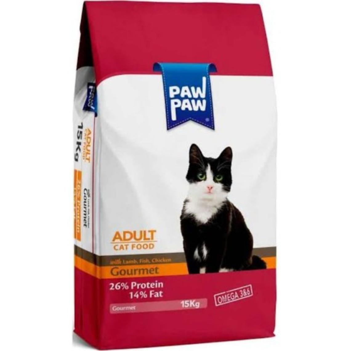 Pawpaw Gurme Yetişkin Kedi Maması - Kuzu, Balık, Tavuk, Pirinç ve Mısır ile Zenginleştirilmiş, Omega 3-6 Desteği ile, 15 Kg