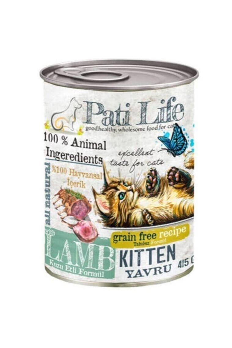 Pati Life Kitten Kuzu Etli 415 gr 24'lü Yavru Konserve Kedi Maması