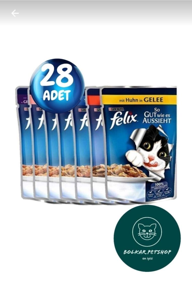 Felix Pouch Yaş Kedi Maması Karışık Paket 28 Adet
