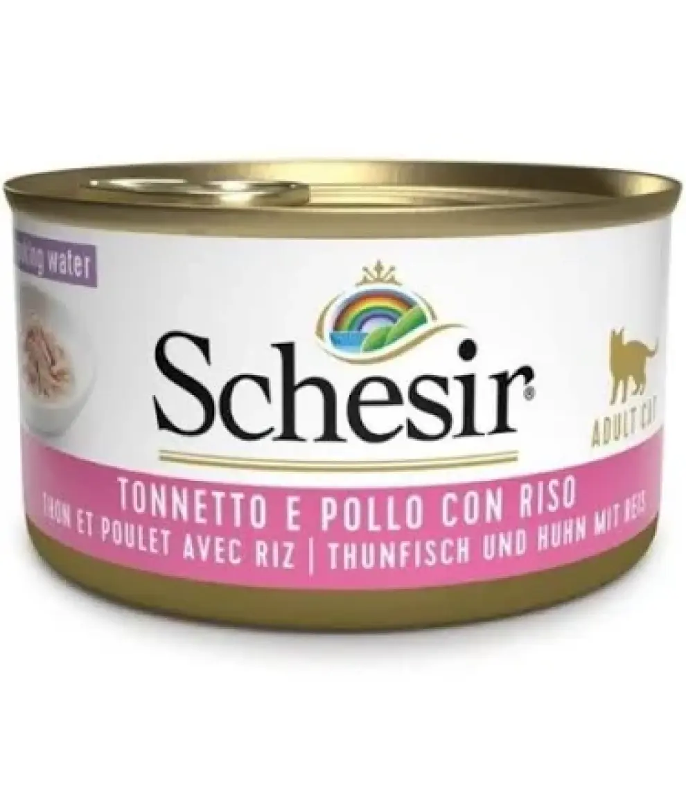 Schesir Ton Balıklı Tavuklu Ve Pirinçli Naturel Kedi Konservesi 85gr