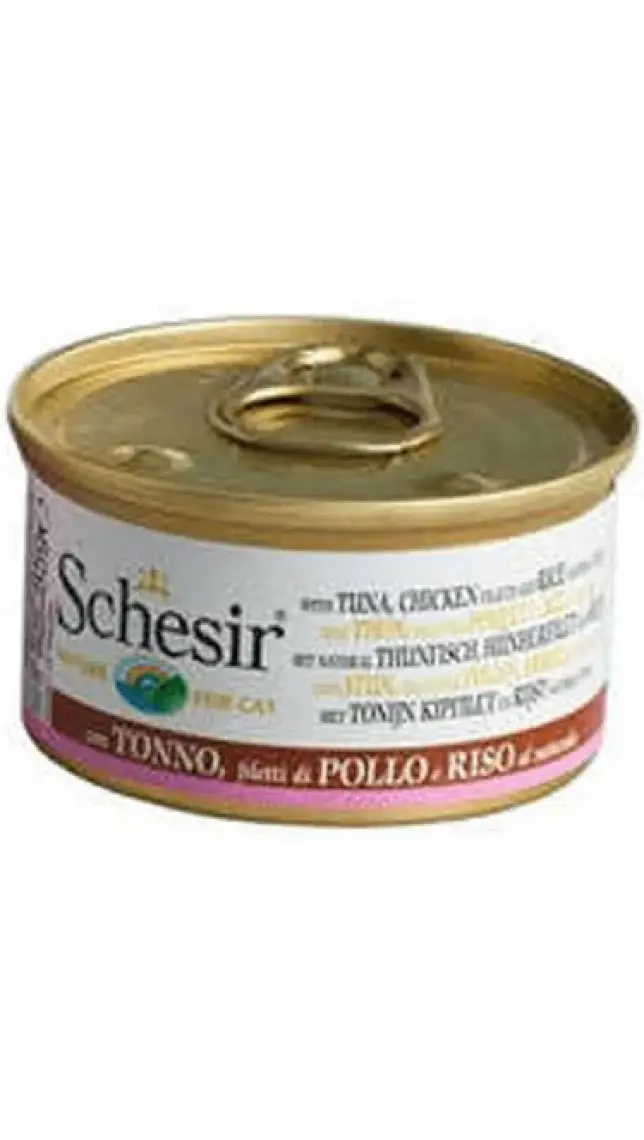 Schesir Ton Balıklı Tavuklu Ve Pirinçli Naturel Kedi Konservesi 85gr