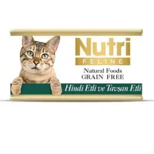 Nutri Feline Grain Free Turkey Pate with Rabbit Adult Cat Tahılsız Hindi ve Tavşan Etli Yetişkin Kediler İçin Yaş Kedi Maması 85gr