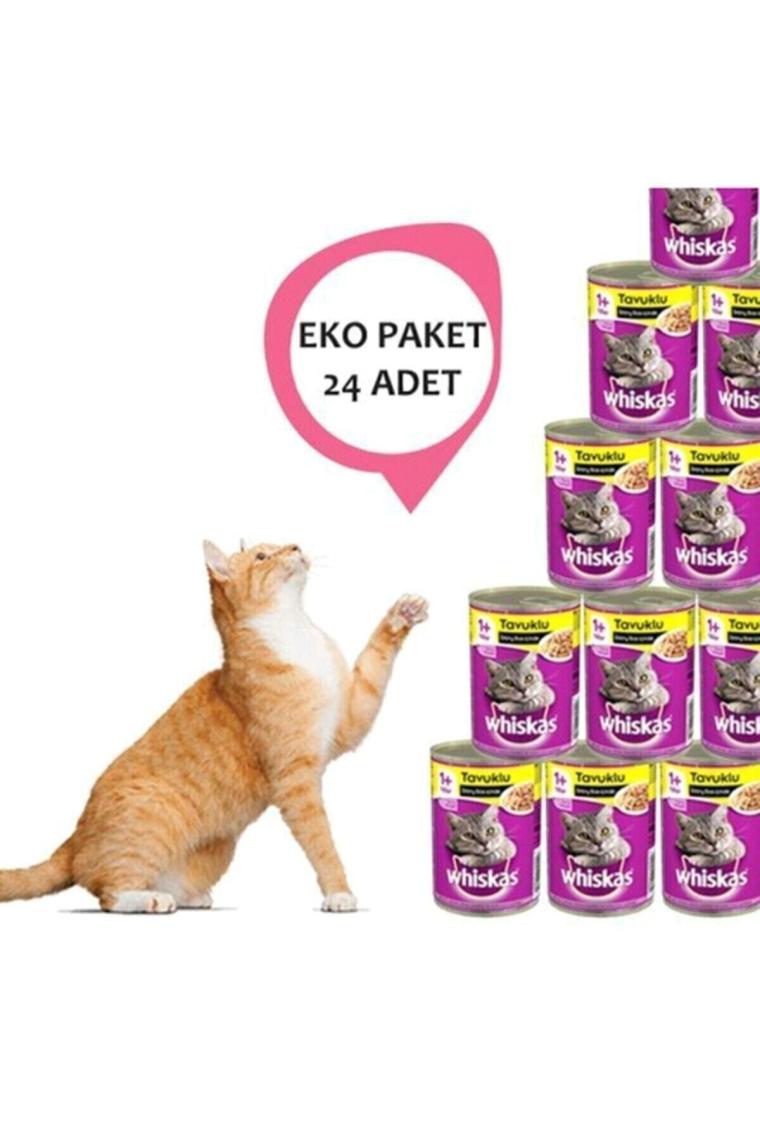 Whiskas Tavuklu 400 gr 24'lü Yetişkin Kedi Konservesi