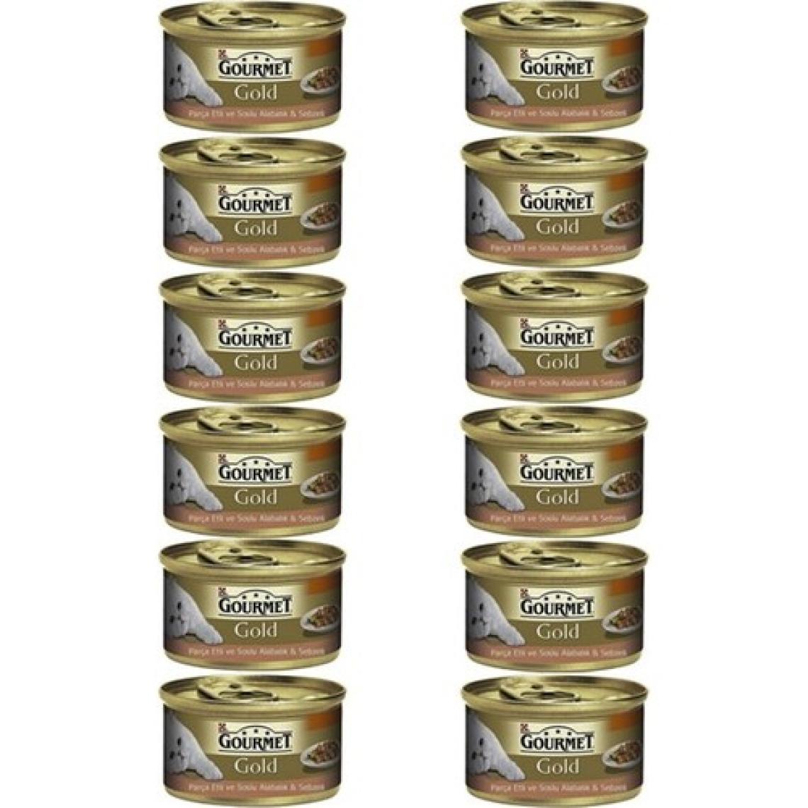 Gourmet Gold Parça Etli ve Soslu Alabalık ve Sebzeli Kedi Konservesi 85 gr x 12 Adet