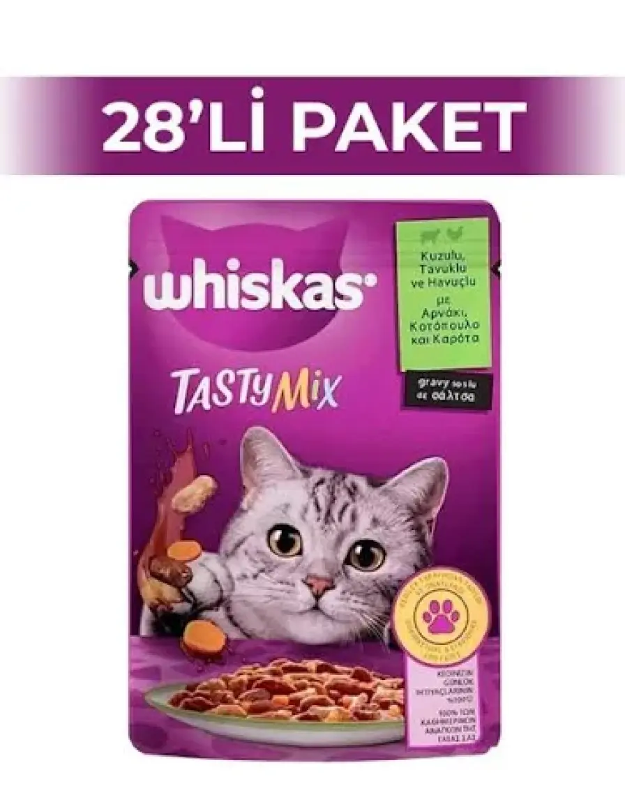 Whiskas Pouch Jöle Içinde Kuzulu Yetişkin Kedi Konservesi 28X85 gr