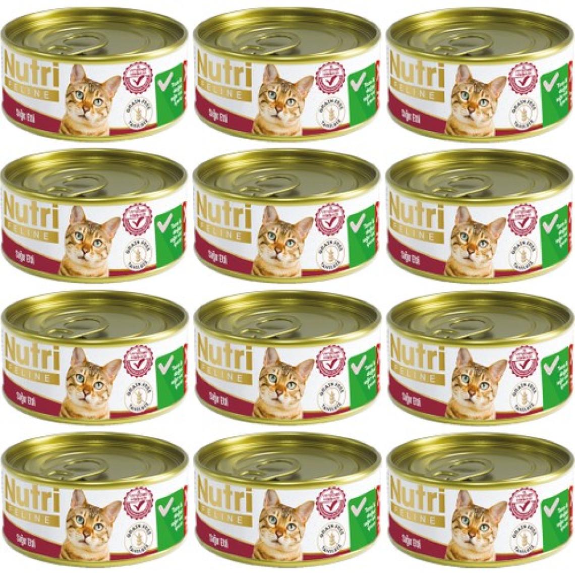 Nutri Feline Tahılsız Sığır Etli Kedi Konservesi 85 gr - 12 Adet