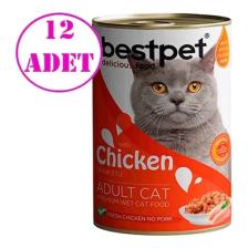 Bestpet 12 Adet Tavuk Etli Yetişkin Kedi Konservesi 400 gr