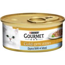 Gourmet Gold Çifte Lezzet Okyanus Balıklı ve Sebzeli 85 gr 24'lü Yetişkin Konserve Kedi Maması